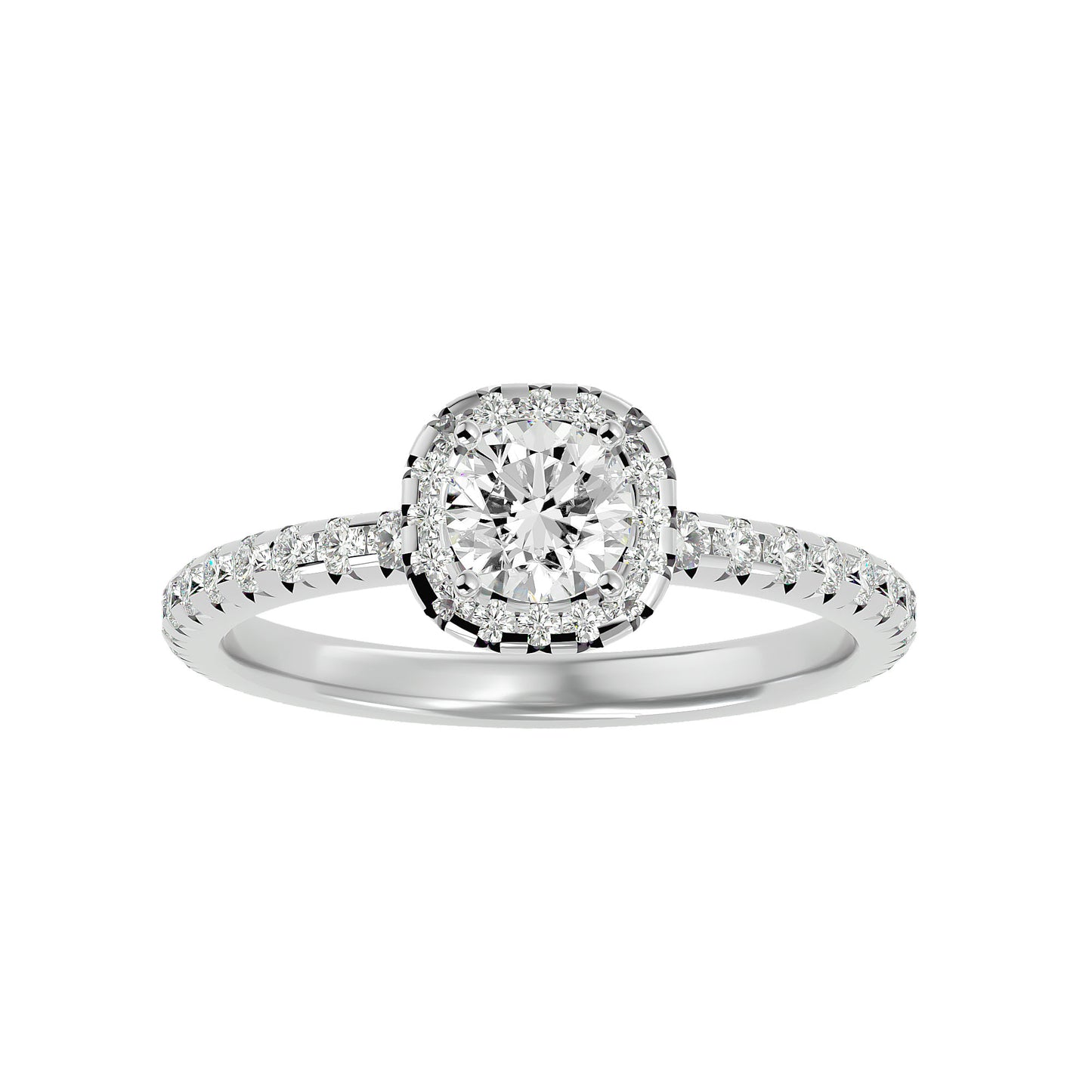 Misha halo diamond engagement ring