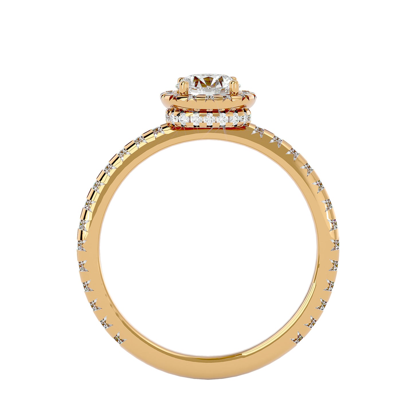 Misha halo diamond engagement ring