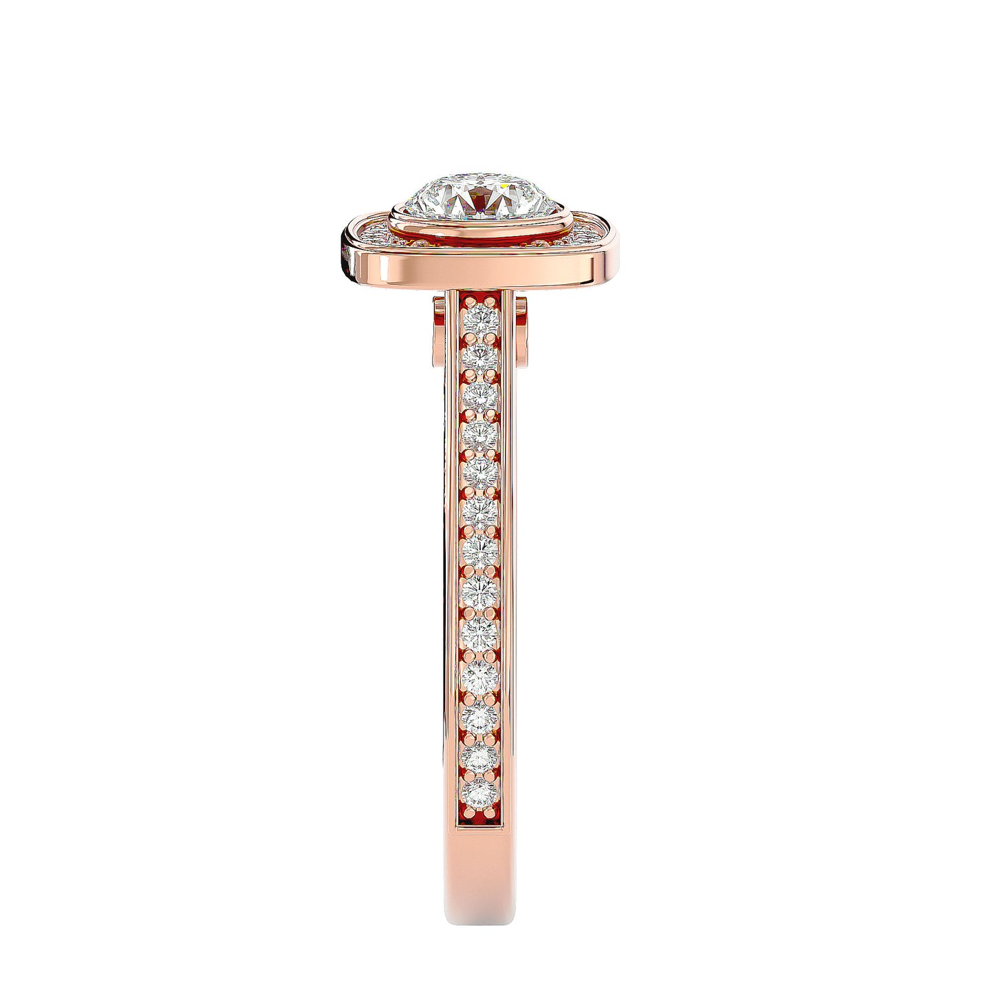 Lourdes halo diamond engagement ring