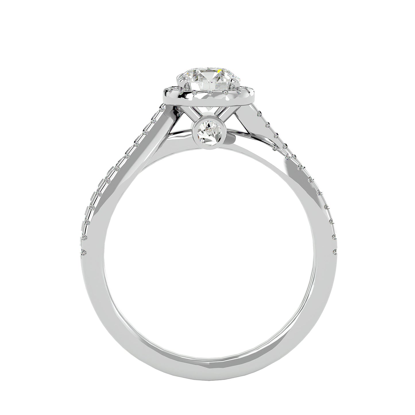 Electro criss cross diamond engagement ring