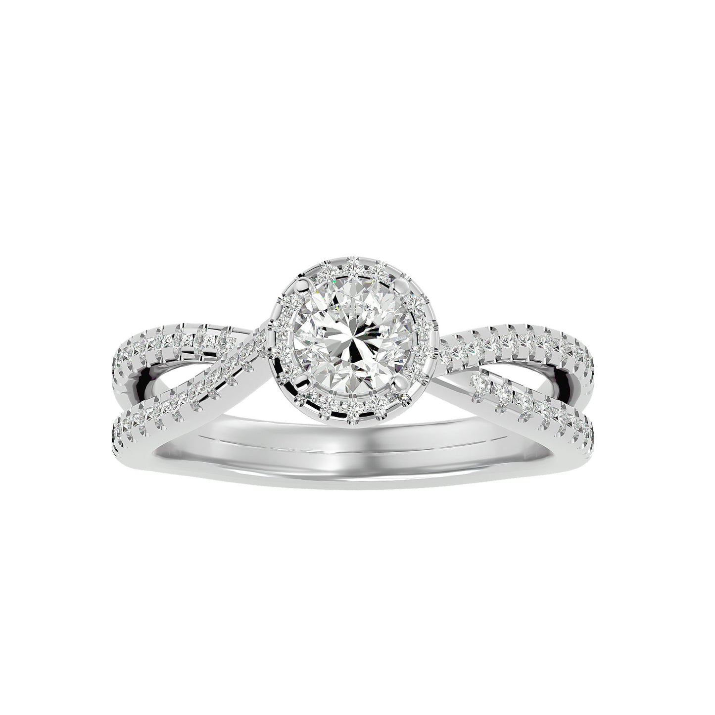 Electro criss cross diamond engagement ring