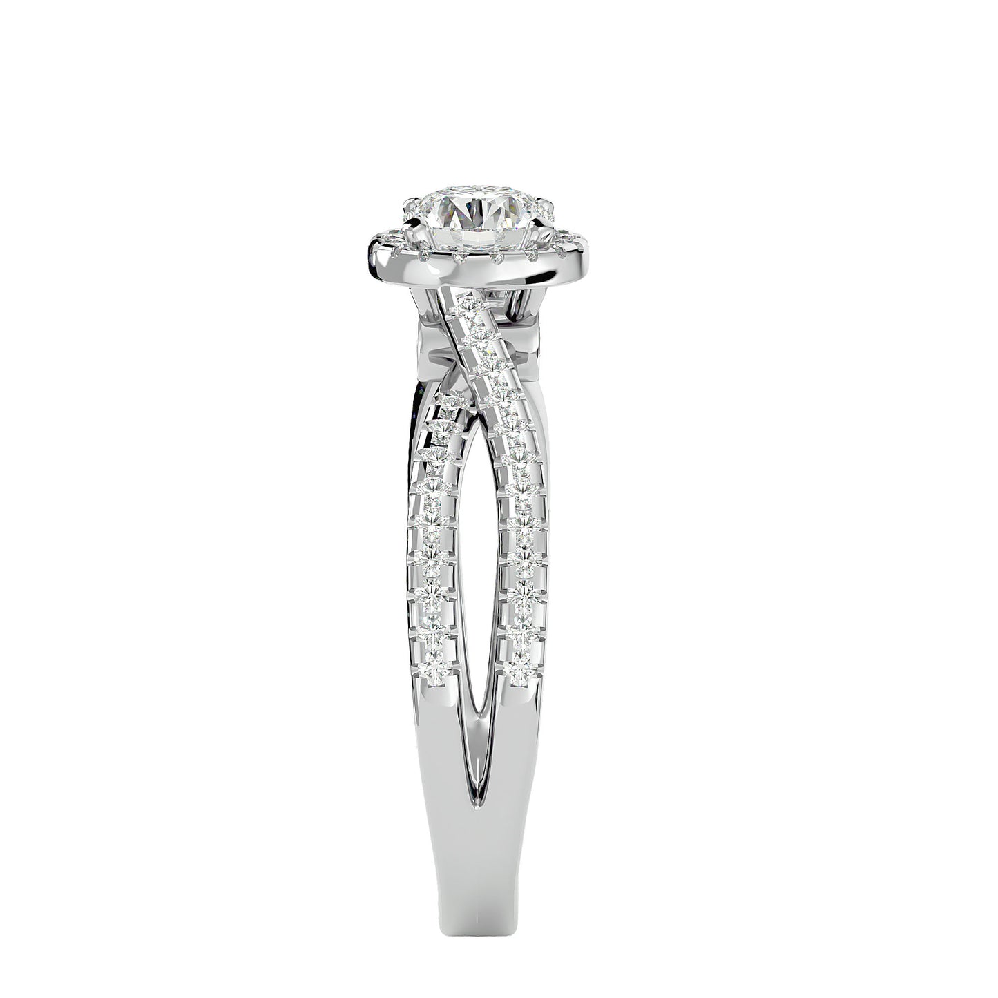 Electro criss cross diamond engagement ring
