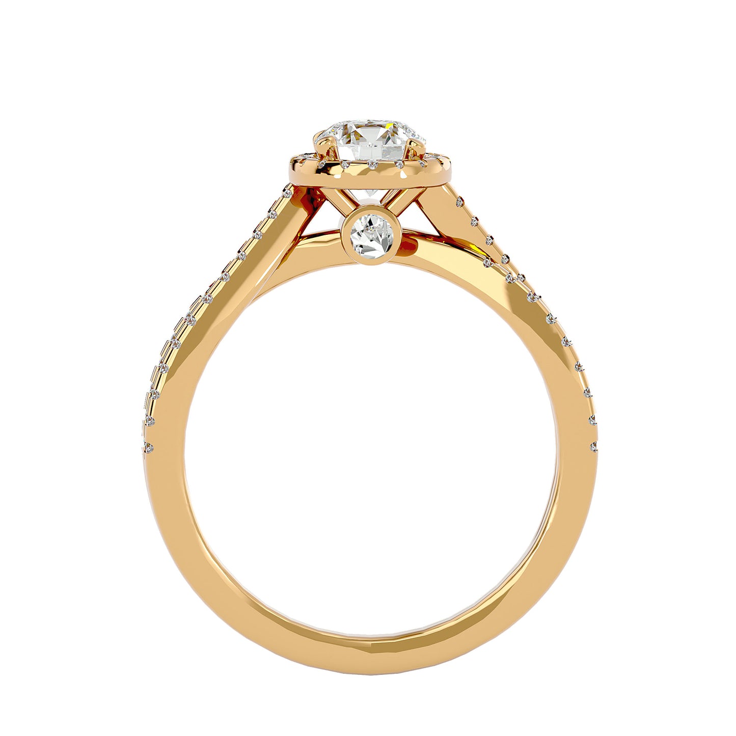 Electro criss cross diamond engagement ring