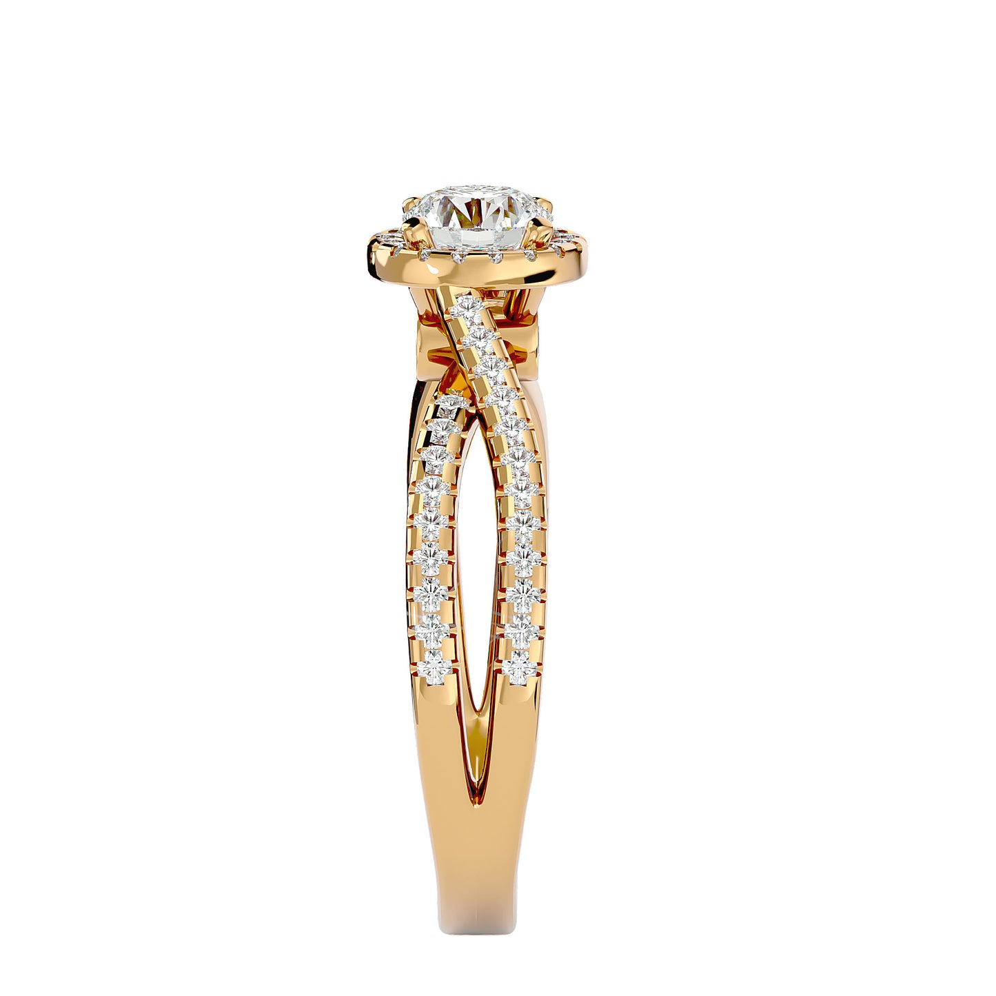 Electro criss cross diamond engagement ring