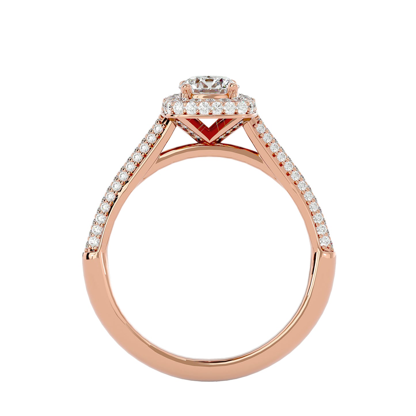 Pilar Halo Diamond Engagement Ring
