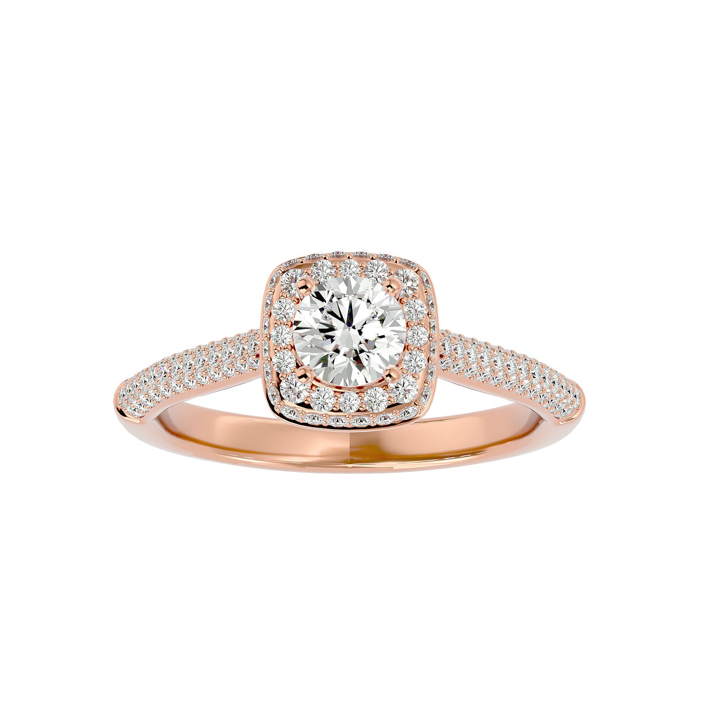 Pilar Halo Diamond Engagement Ring