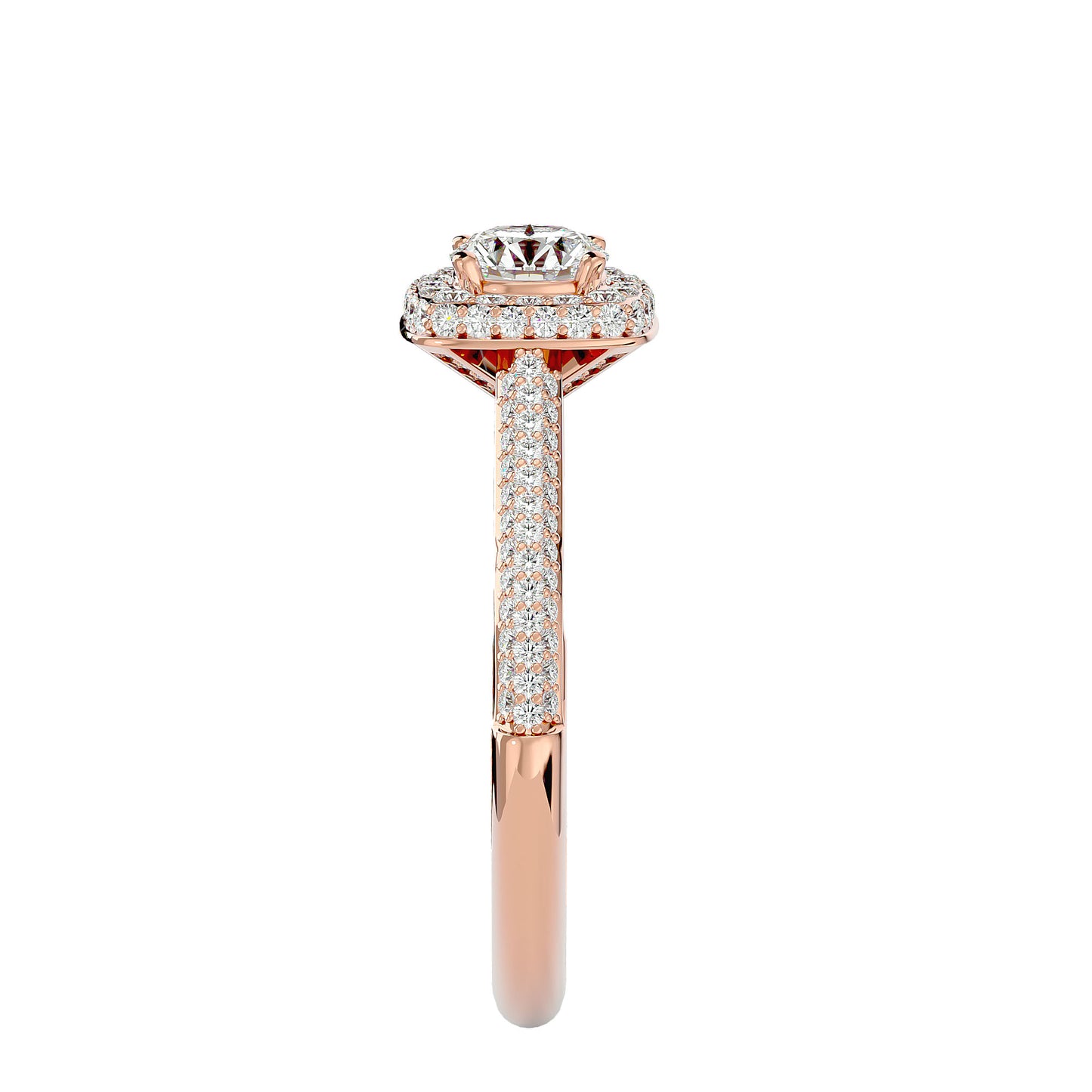 Pilar Halo Diamond Engagement Ring