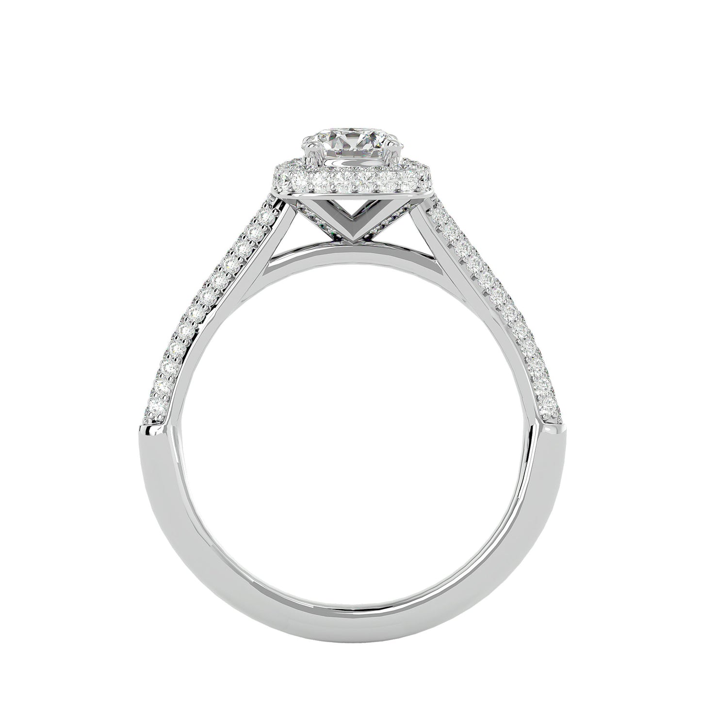 Pilar Halo Diamond Engagement Ring