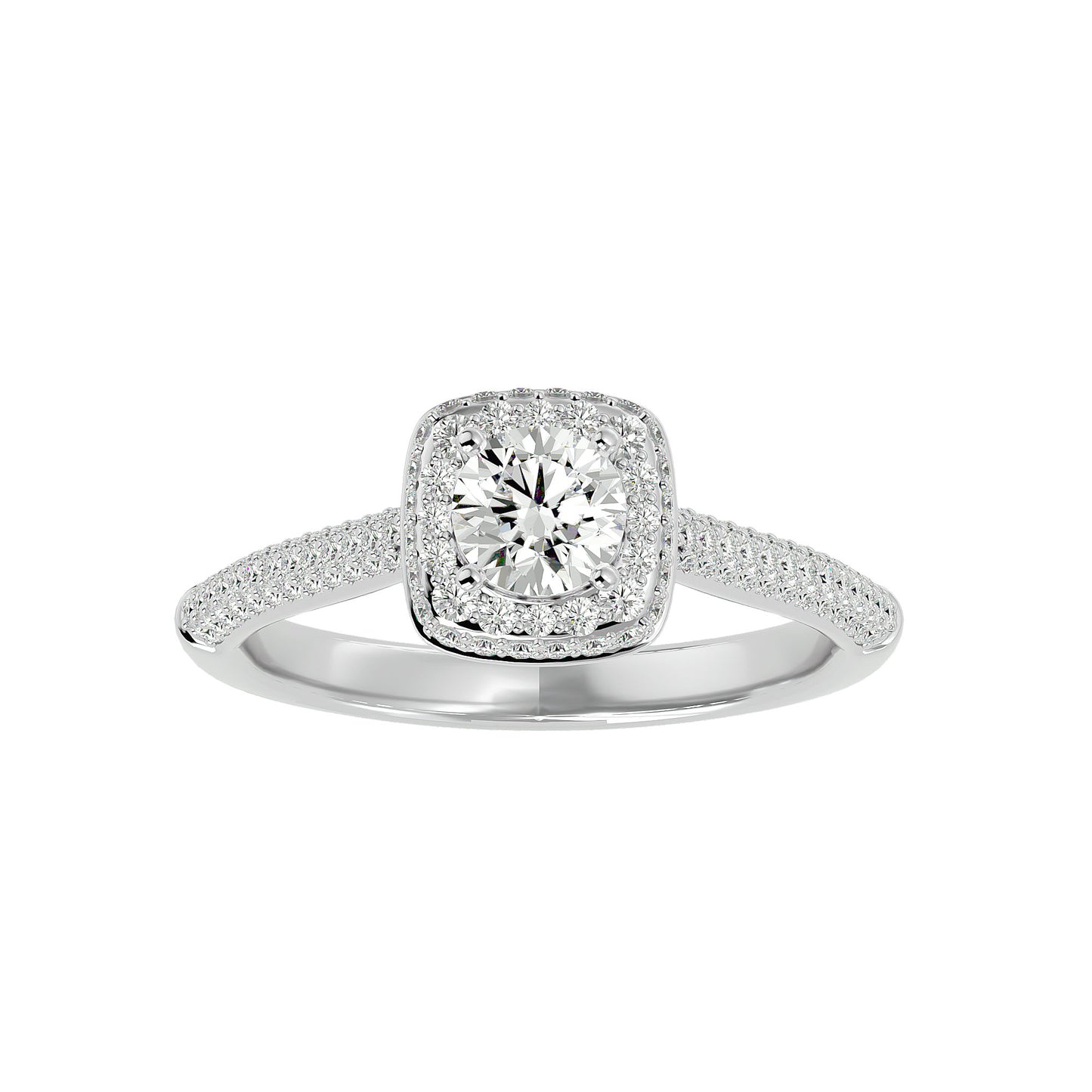 Pilar Halo Diamond Engagement Ring
