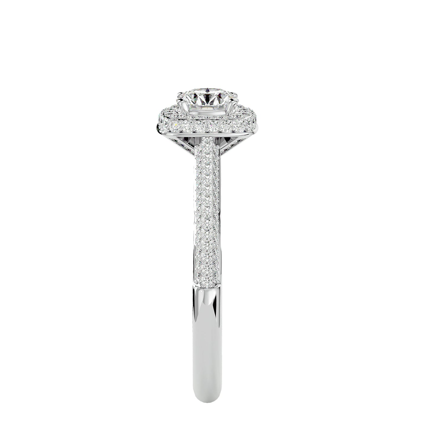 Pilar Halo Diamond Engagement Ring