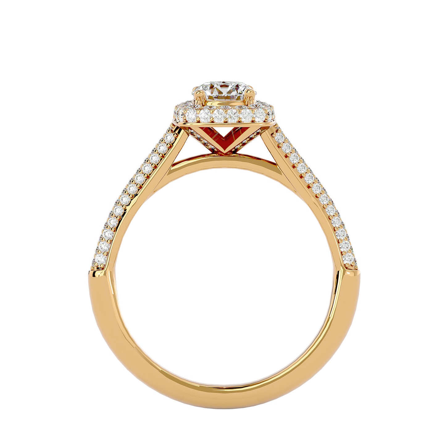 Pilar Halo Diamond Engagement Ring