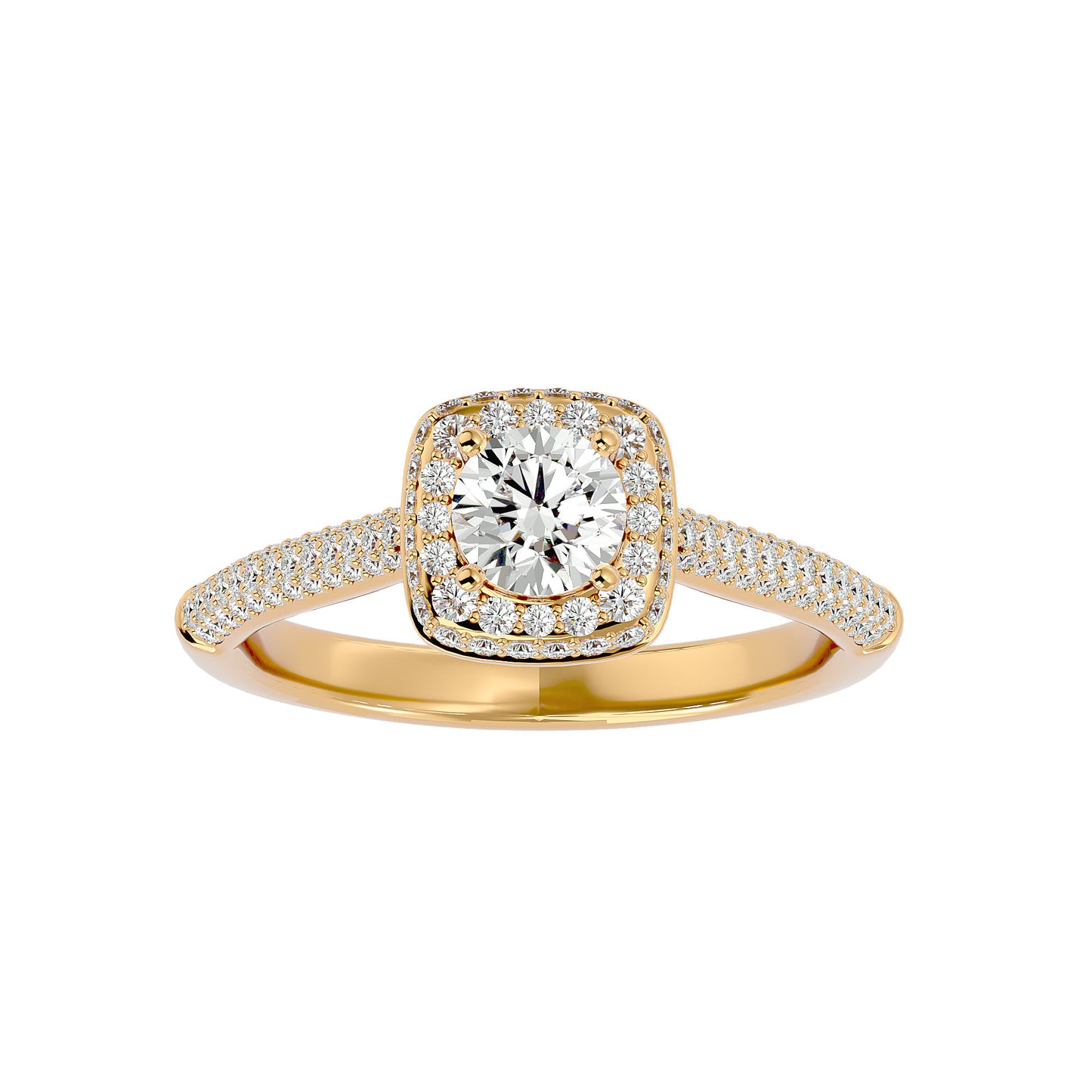 Pilar Halo Diamond Engagement Ring