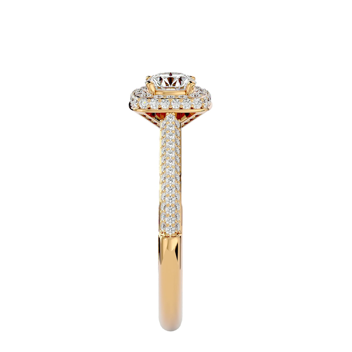 Pilar Halo Diamond Engagement Ring