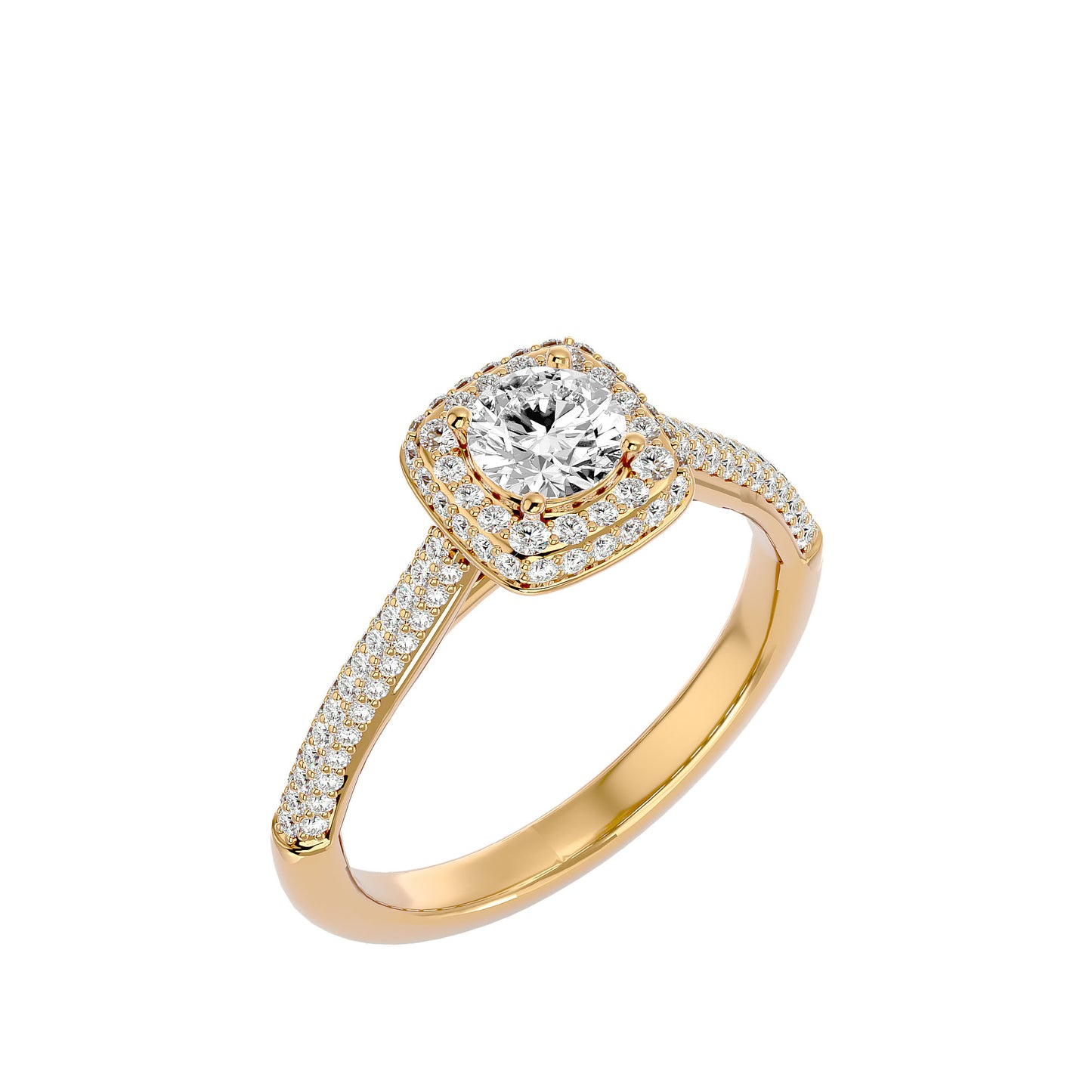 Pilar Halo Diamond Engagement Ring