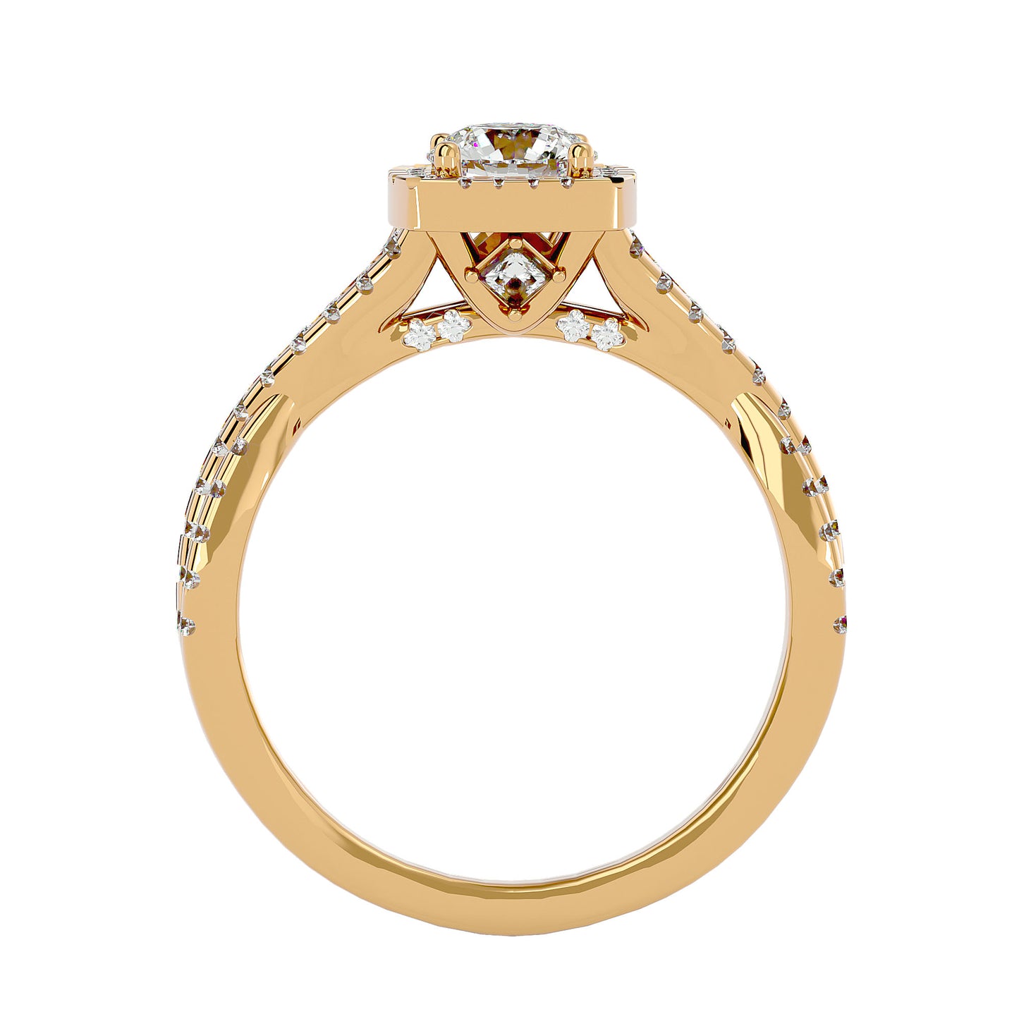 Nadia Halo Criss Cross Diamond Engagement Ring