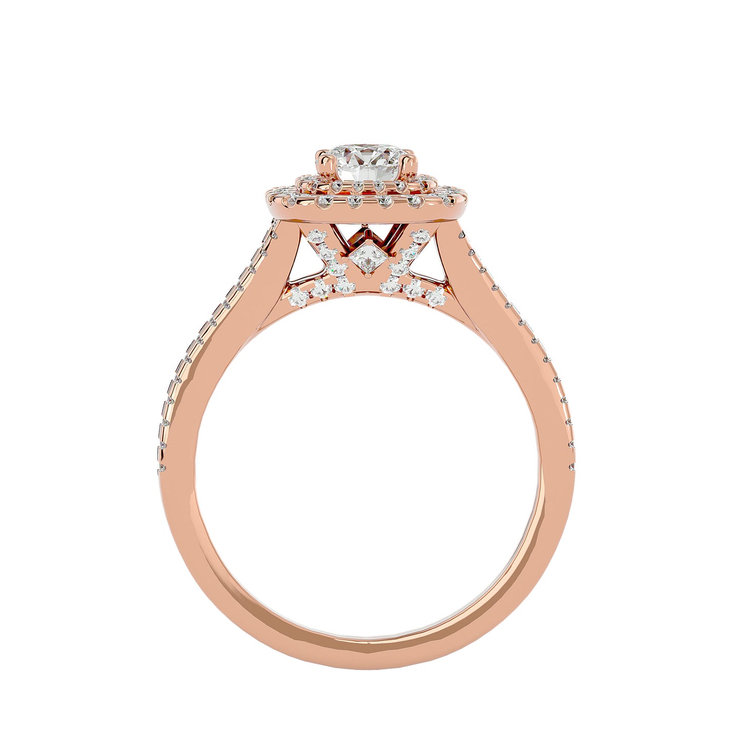 Esmeralda Double Halo Diamond Engagement Ring