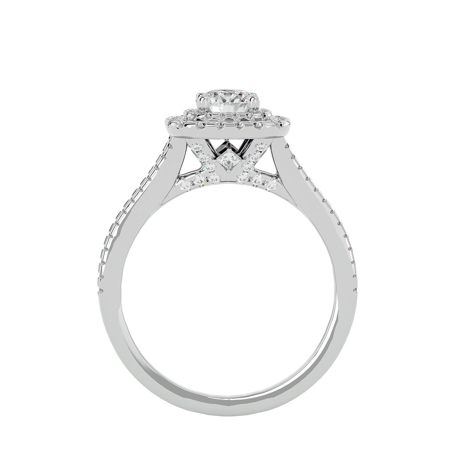 Esmeralda Double Halo Diamond Engagement Ring