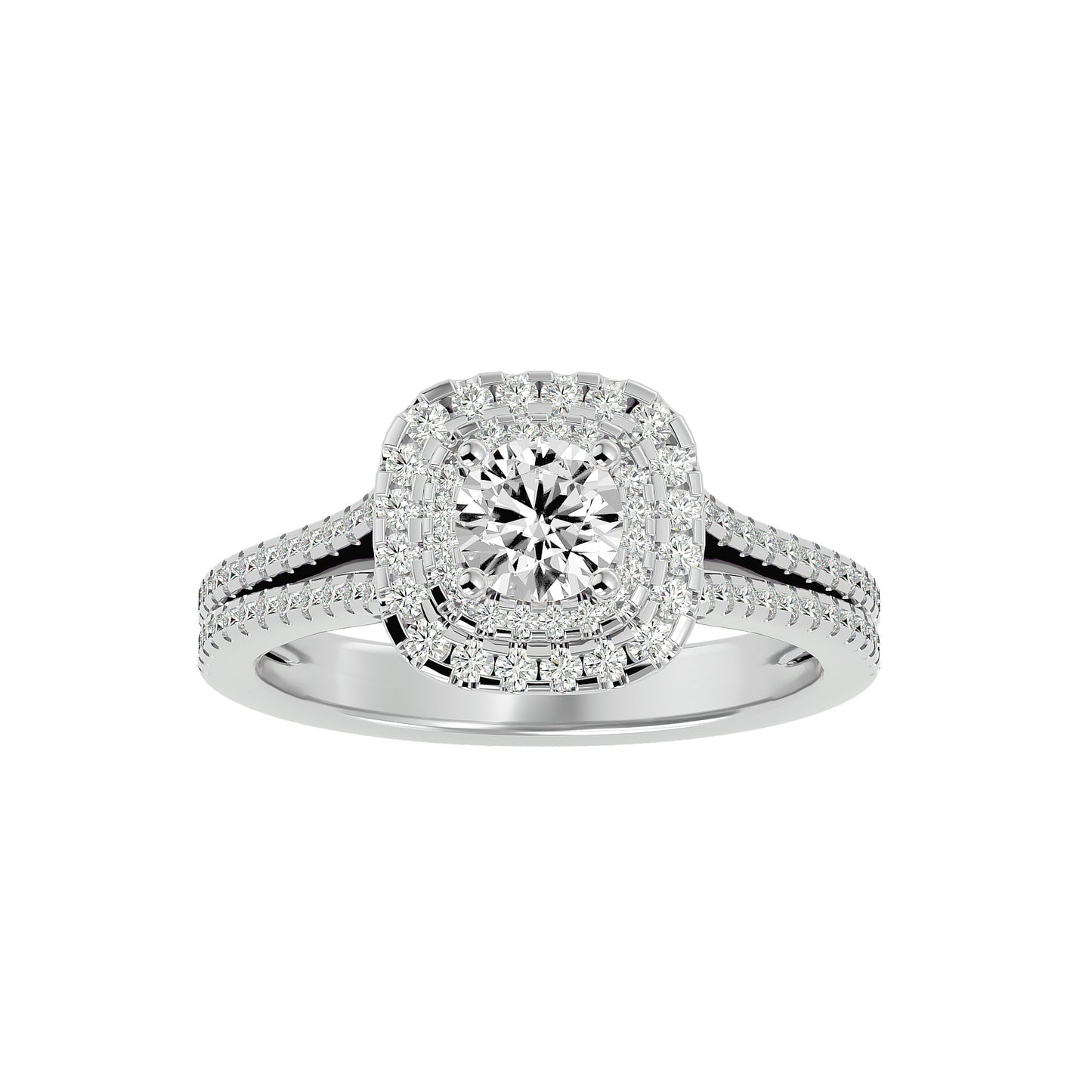 Esmeralda Double Halo Diamond Engagement Ring