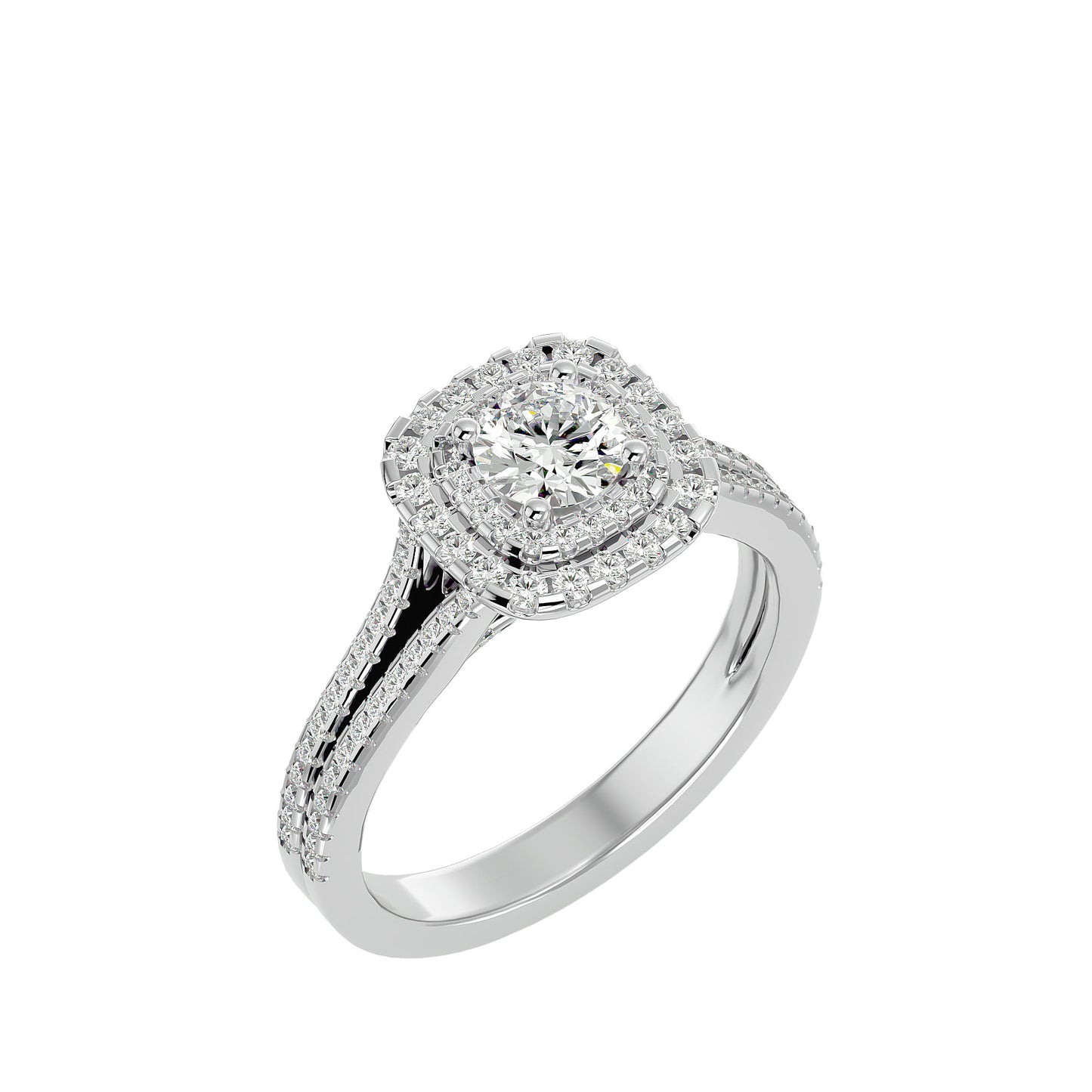 Esmeralda Double Halo Diamond Engagement Ring