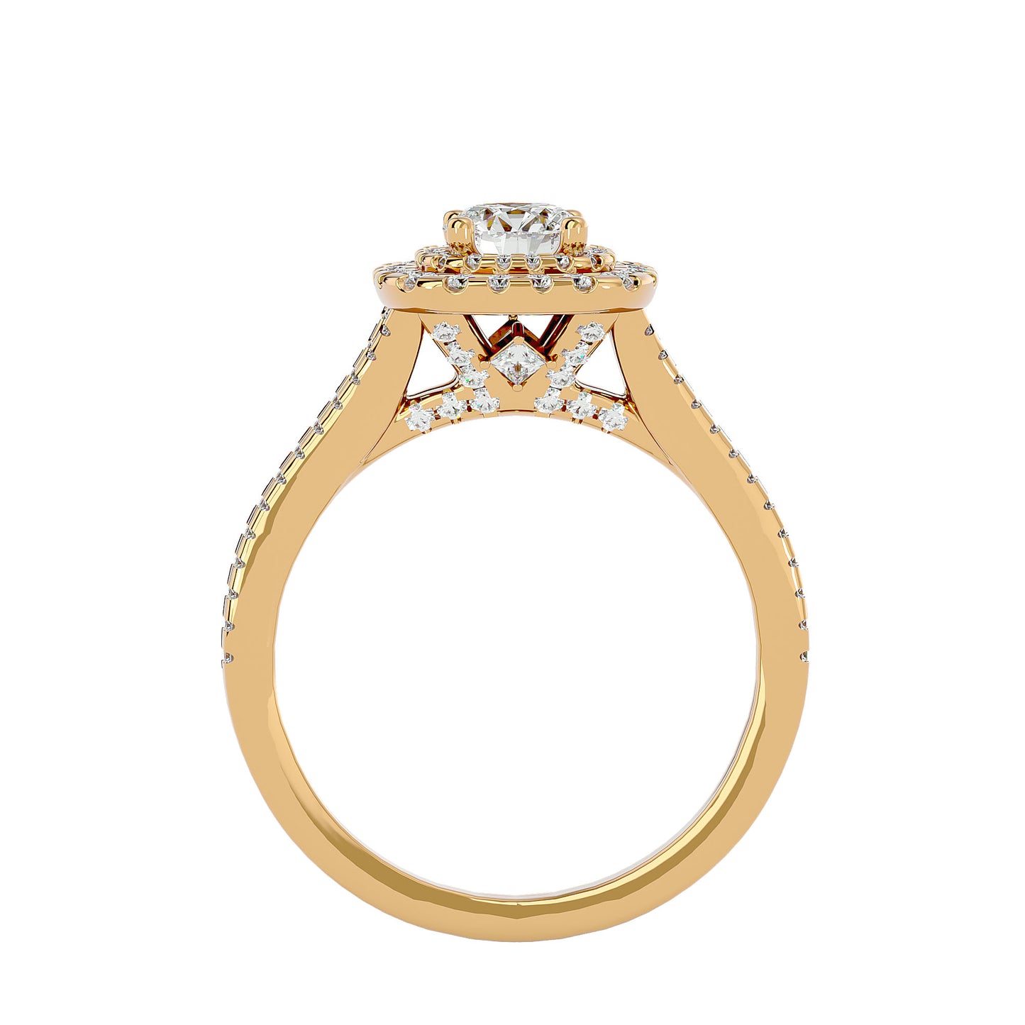 Esmeralda Double Halo Diamond Engagement Ring