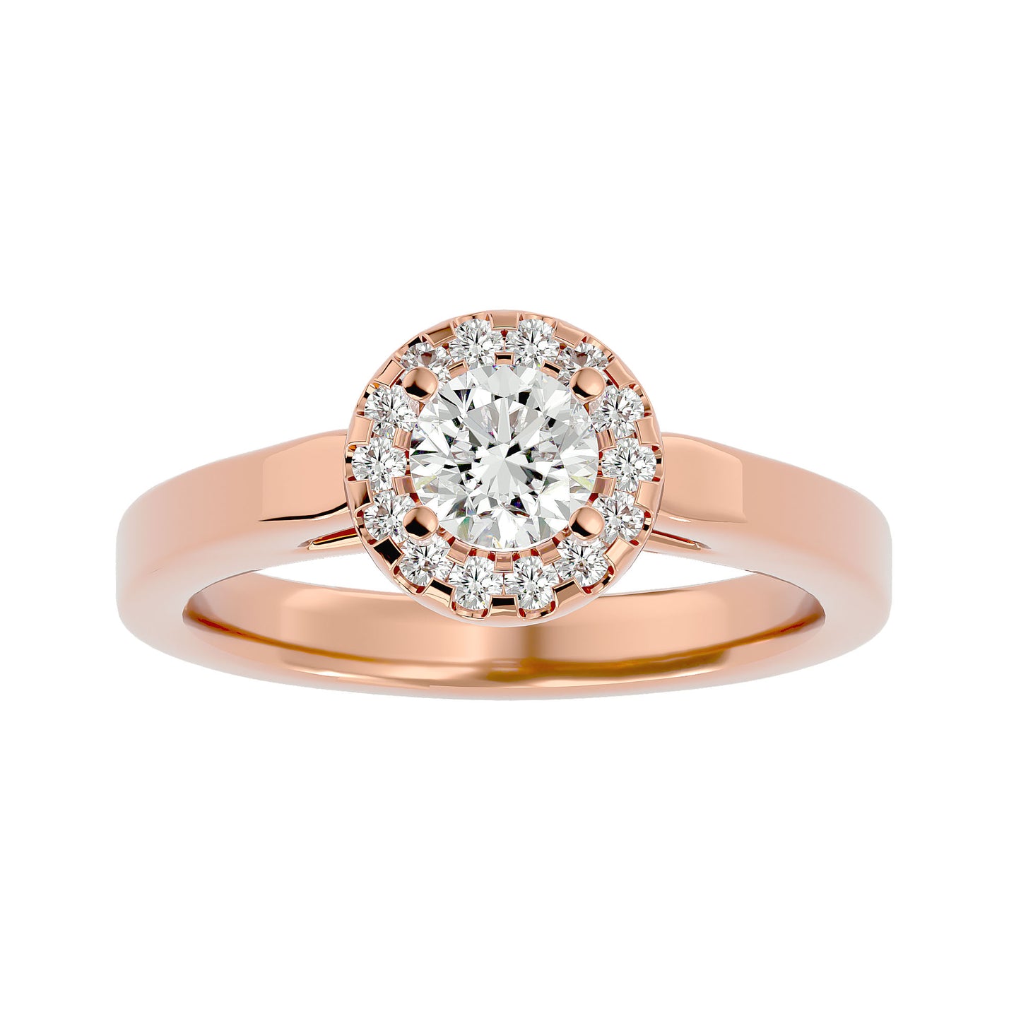 Aaliyah Halo diamond engagement ring
