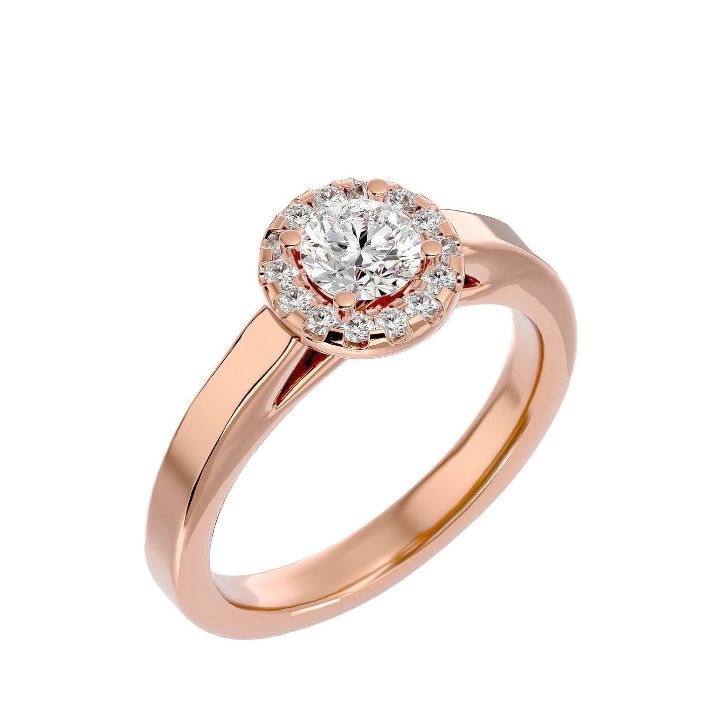 Aaliyah Halo diamond engagement ring