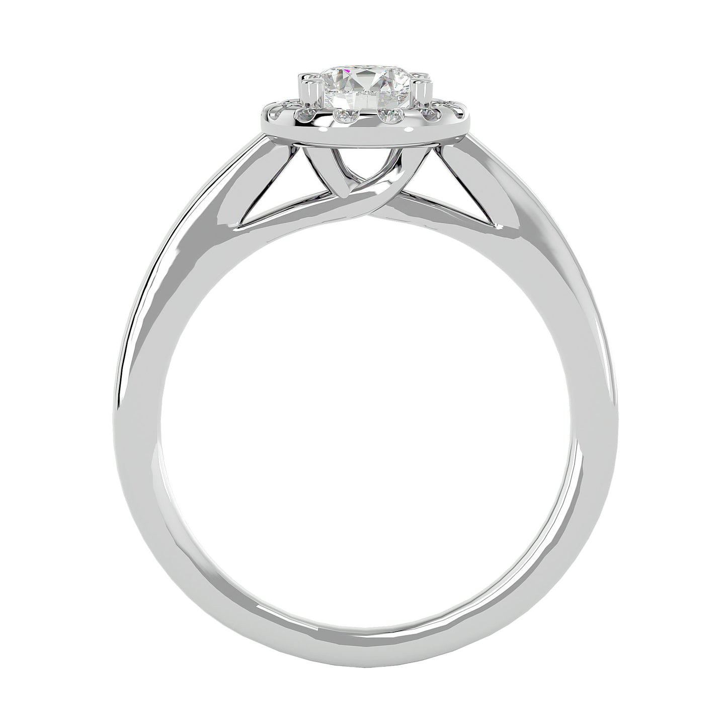 Aaliyah Halo diamond engagement ring