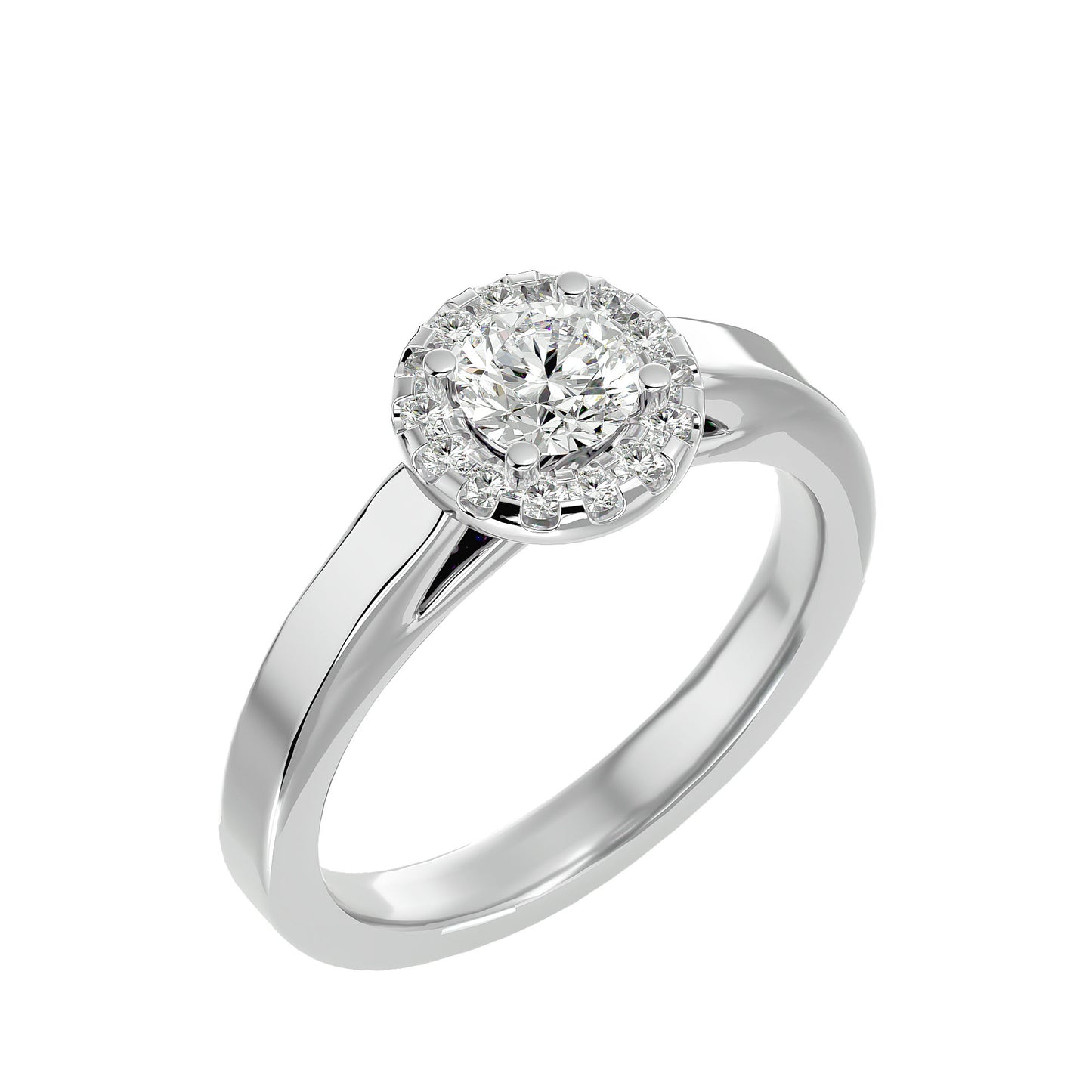 Aaliyah Halo diamond engagement ring