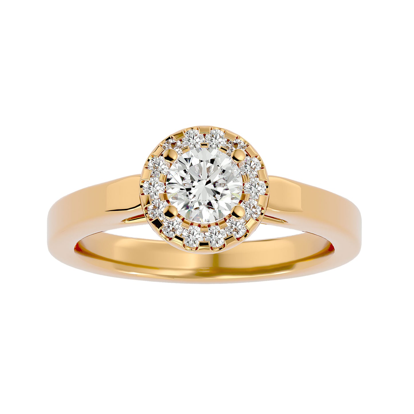 Aaliyah Halo diamond engagement ring