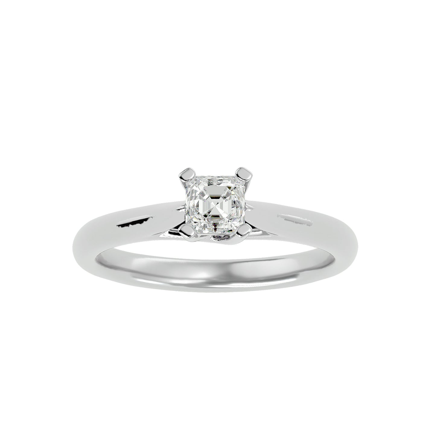 Asscher criss cross diamond engagement ring