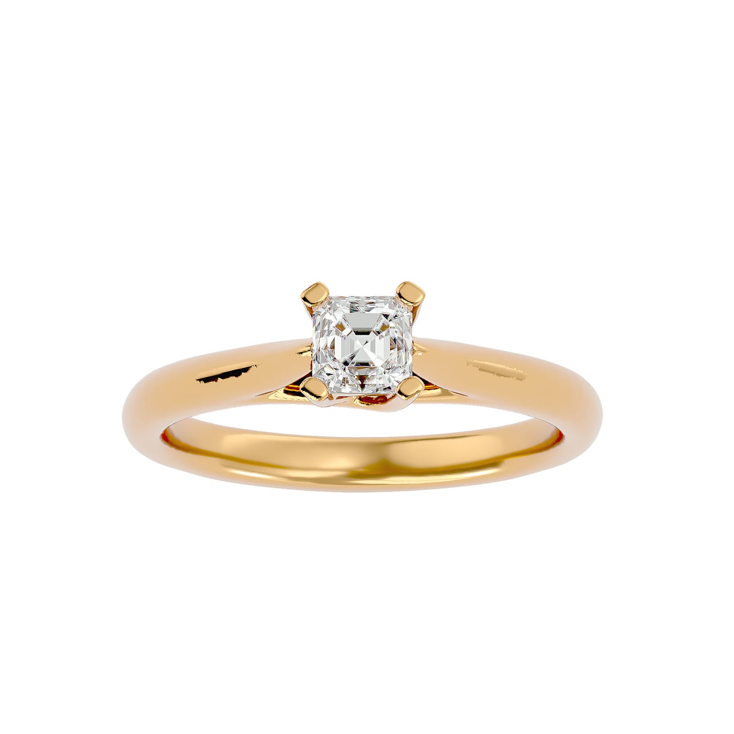 Asscher criss cross diamond engagement ring