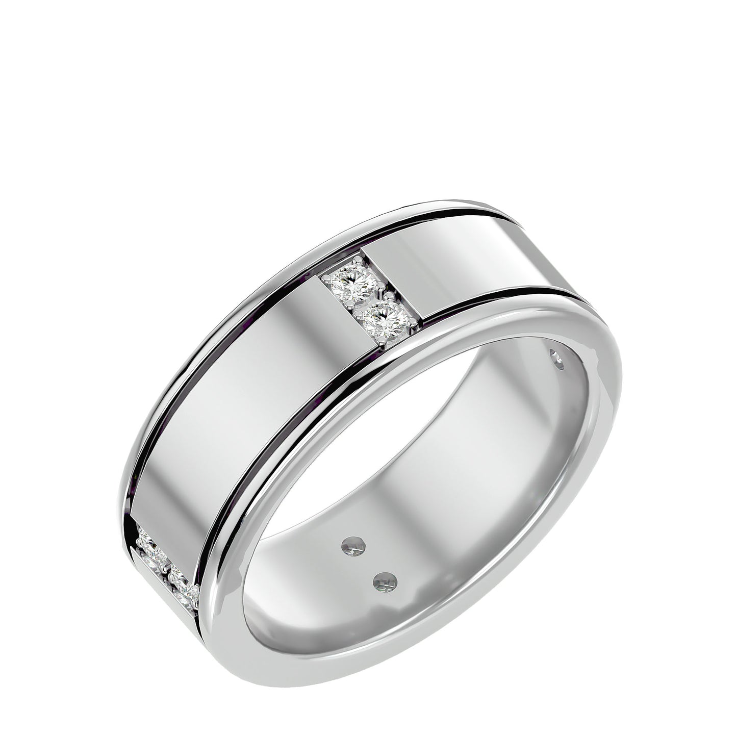 Station round men's ring