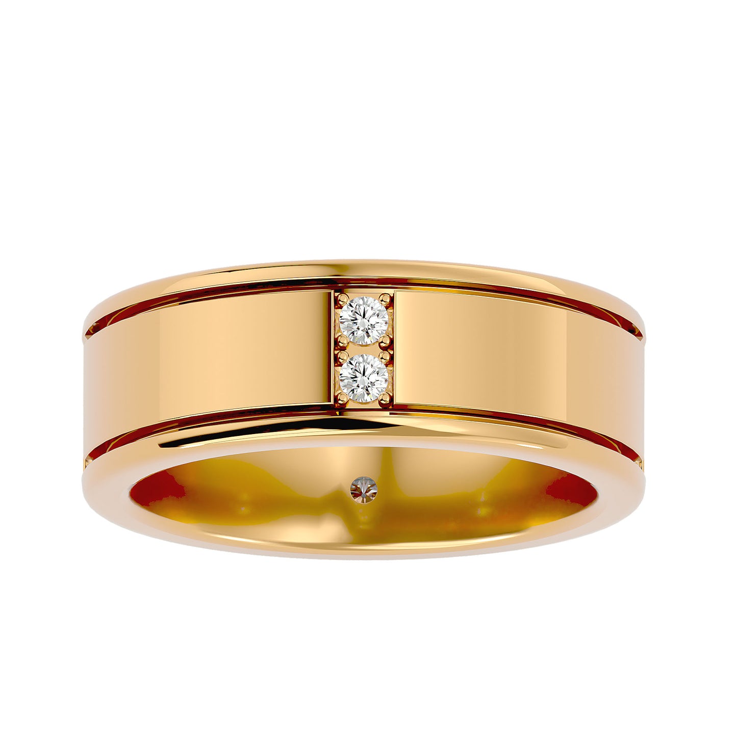 Station round men's ring