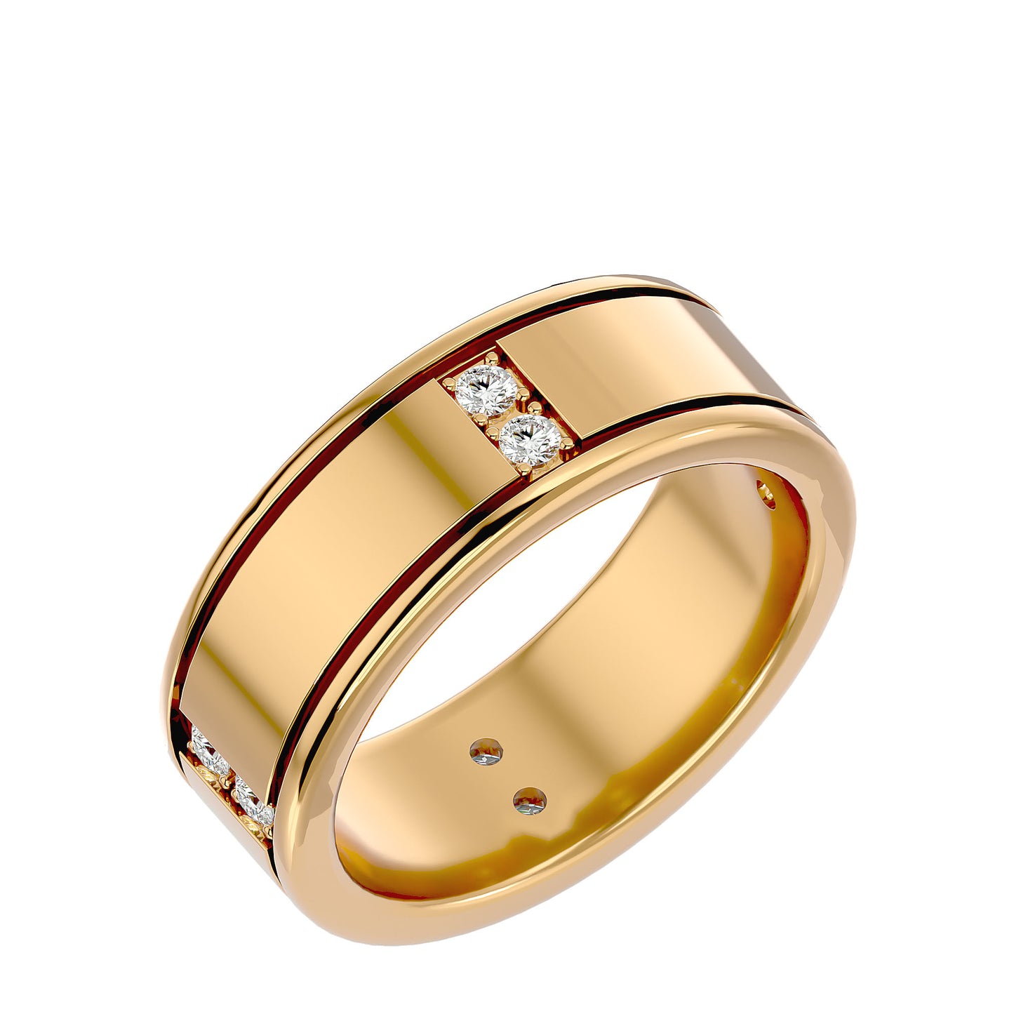 Station round men's ring