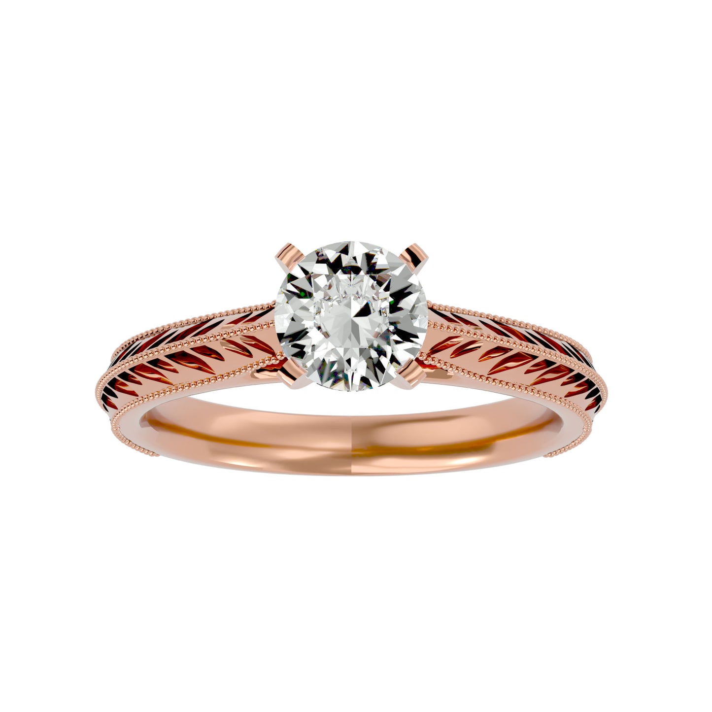 Twisted Elegance round diamond engagement ring