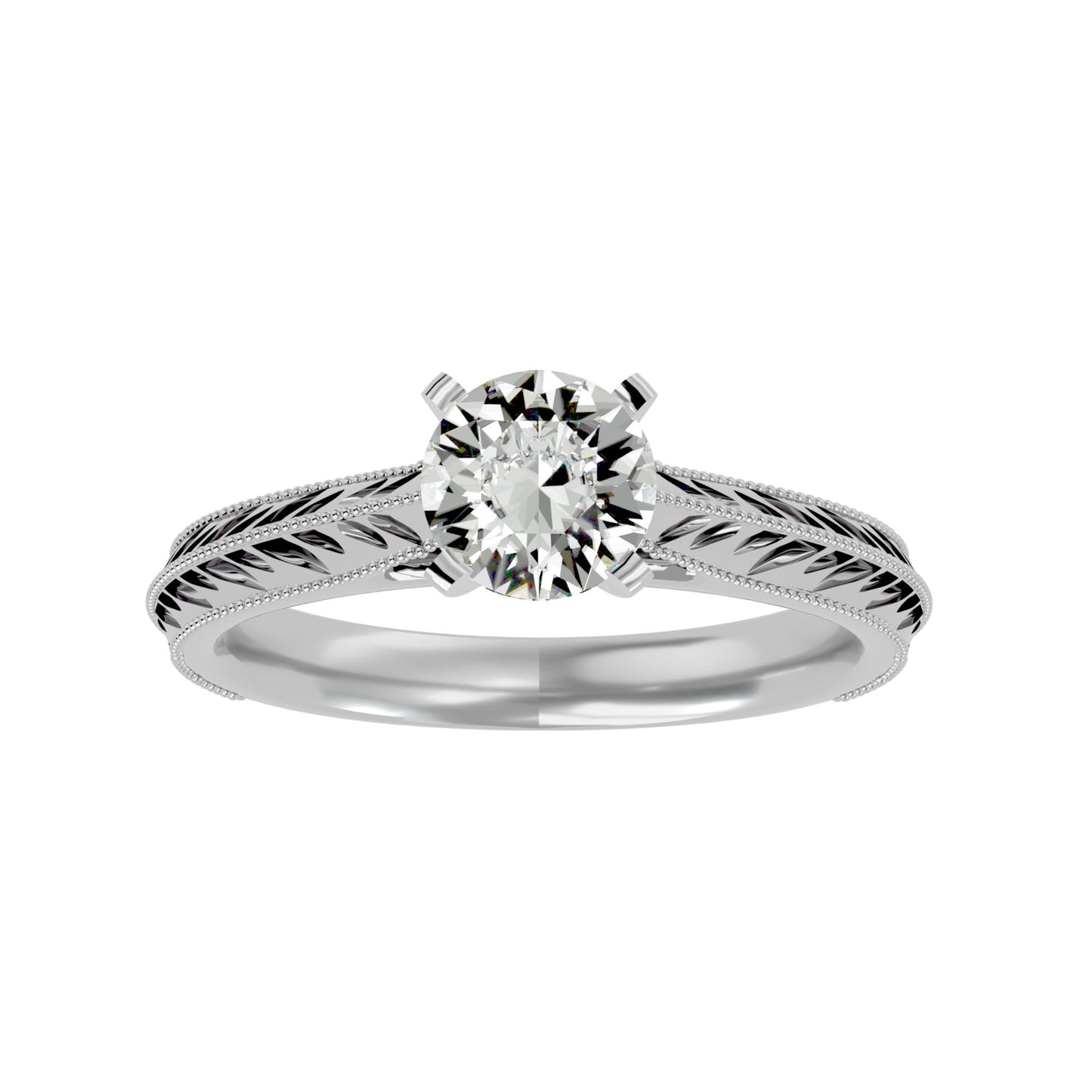 Twisted Elegance round diamond engagement ring