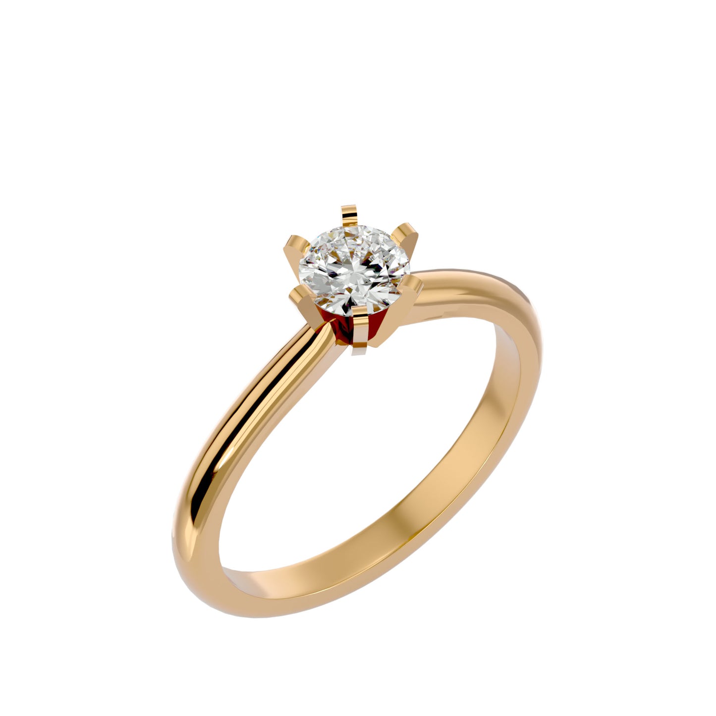 Six prong diamond engagement ring