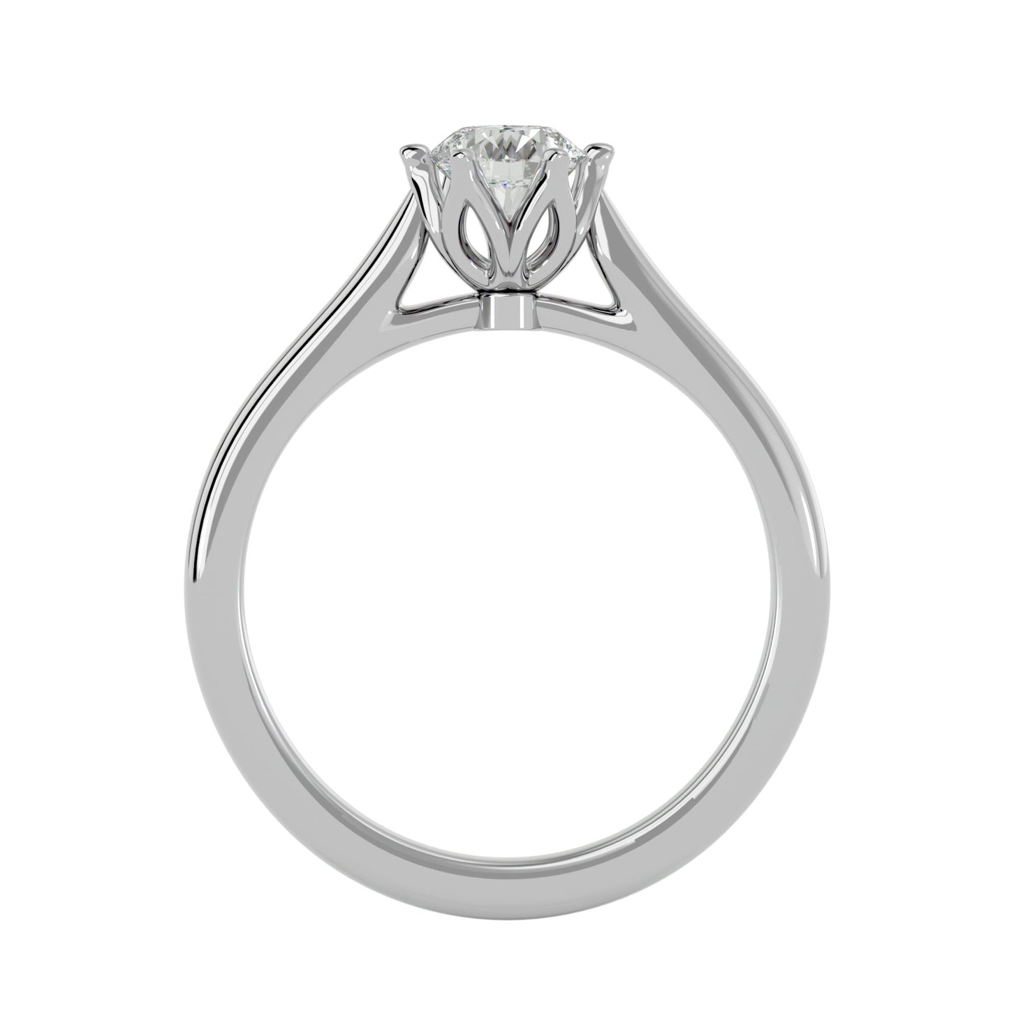 Heart motif diamond engagement ring