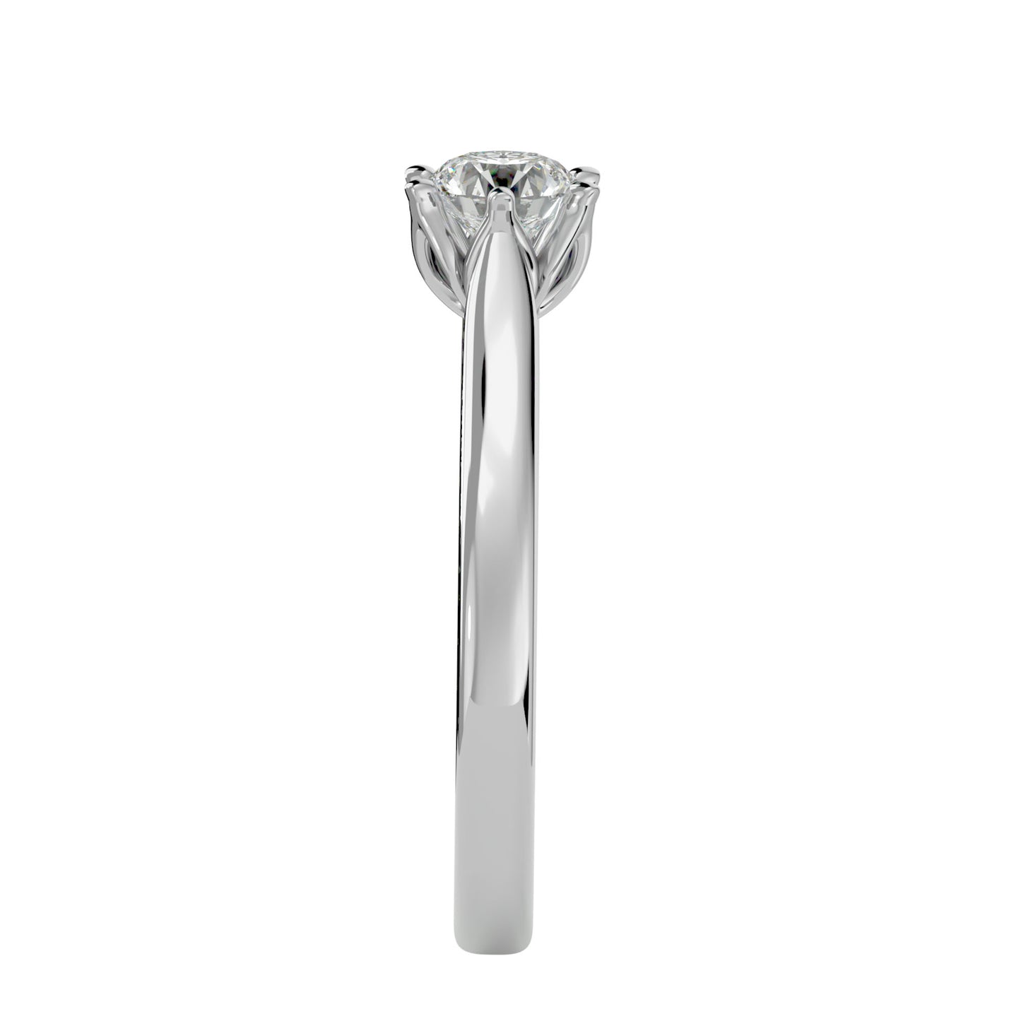 Heart motif diamond engagement ring