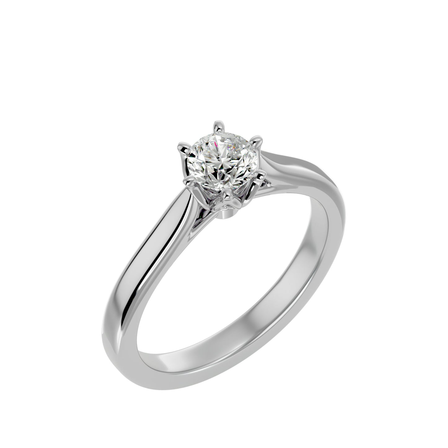 Heart motif diamond engagement ring