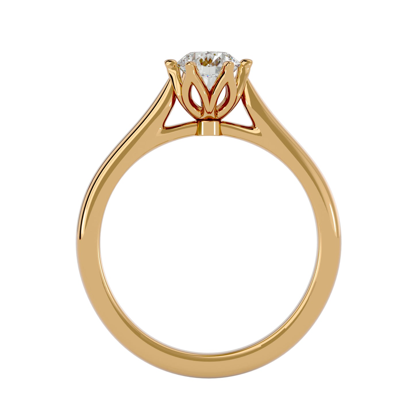 Heart motif diamond engagement ring