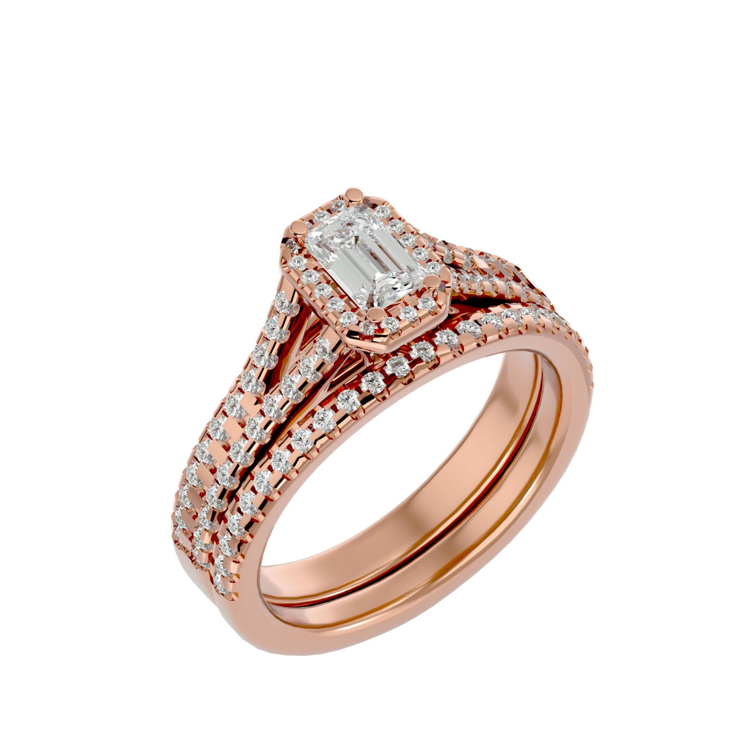 Helene engagement ring and matching band