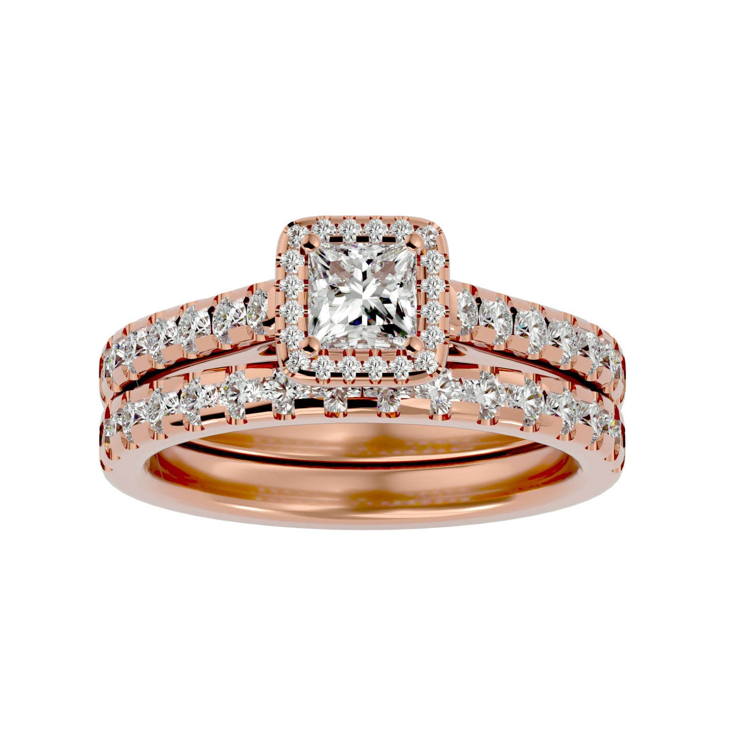 Maze engagement ring and matching band