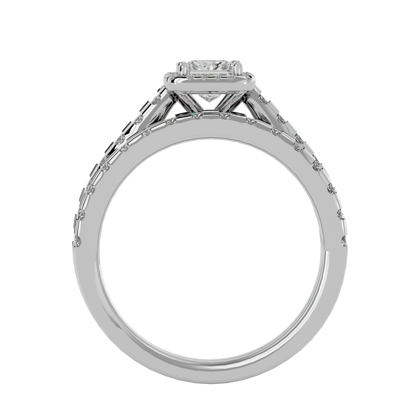 Maze engagement ring and matching band