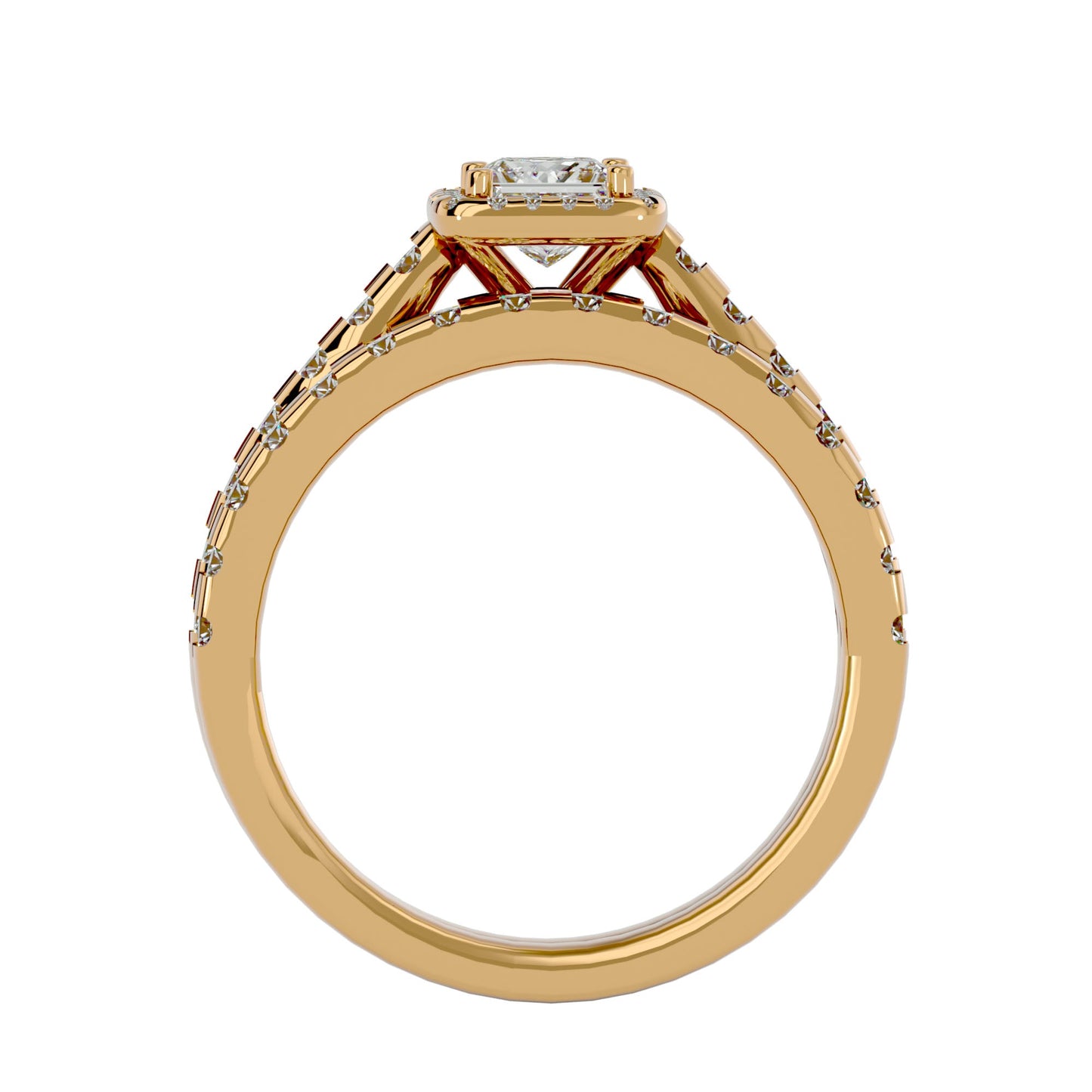 Maze engagement ring and matching band