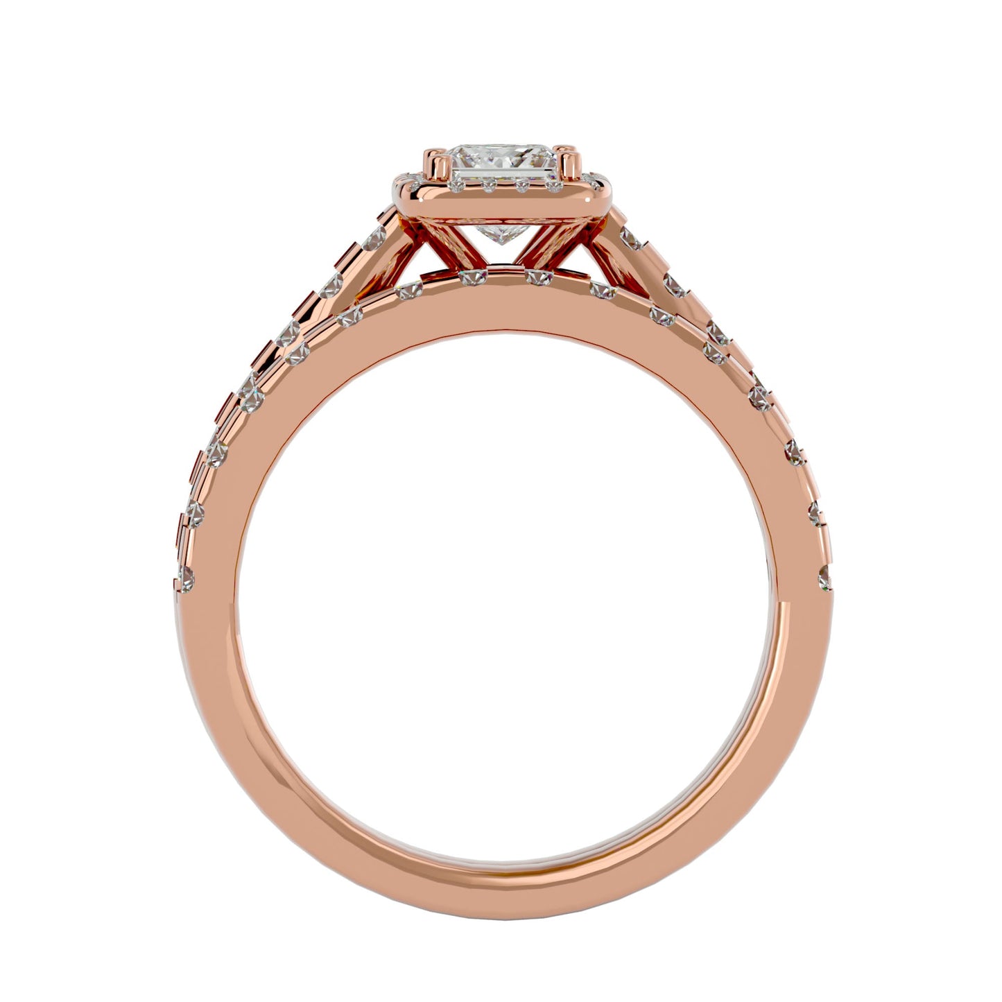 Maze engagement ring and matching band
