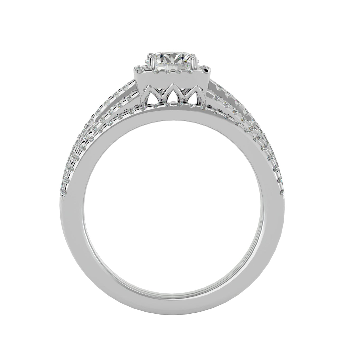 Lopaz halo engagement ring & matching band