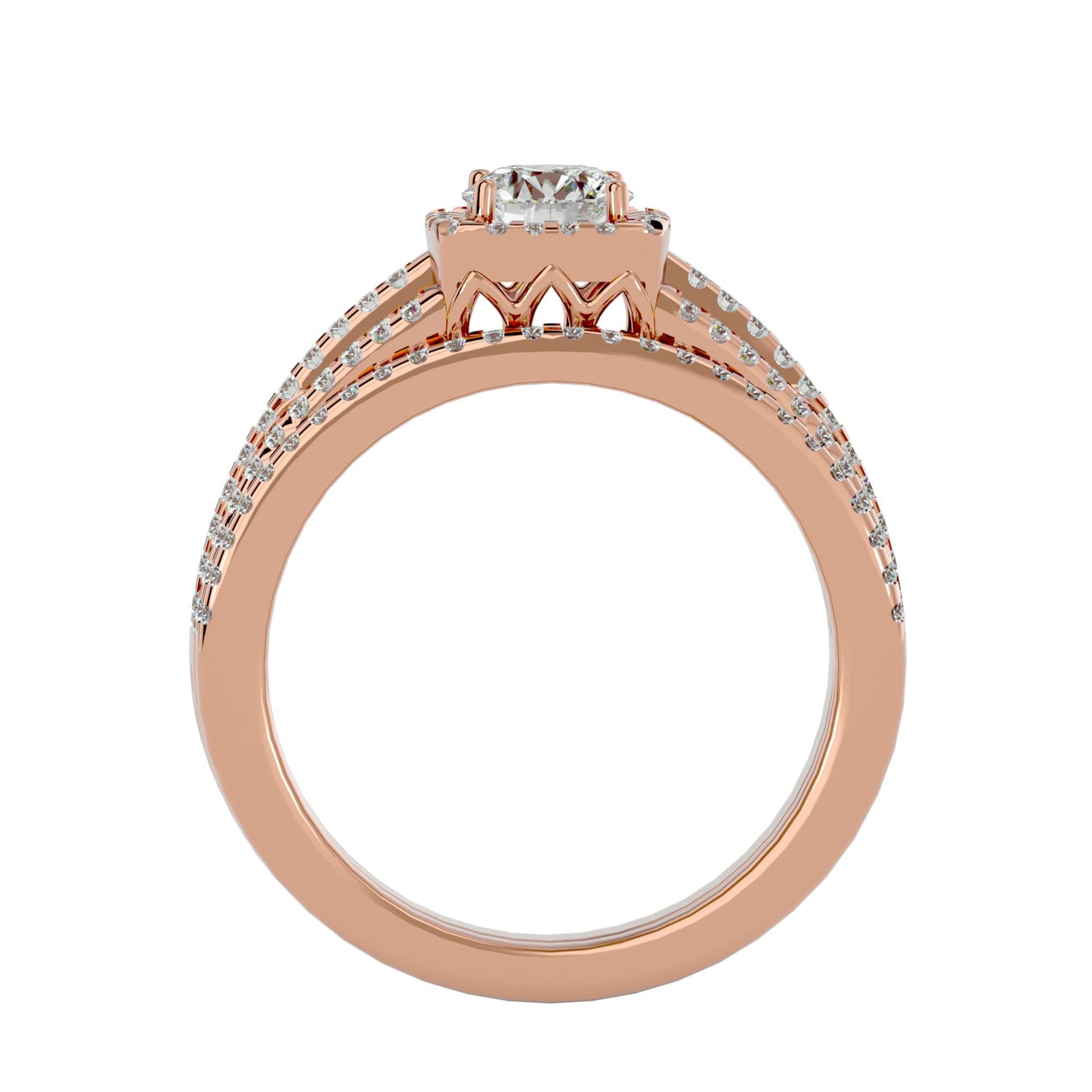 Lopaz halo engagement ring & matching band