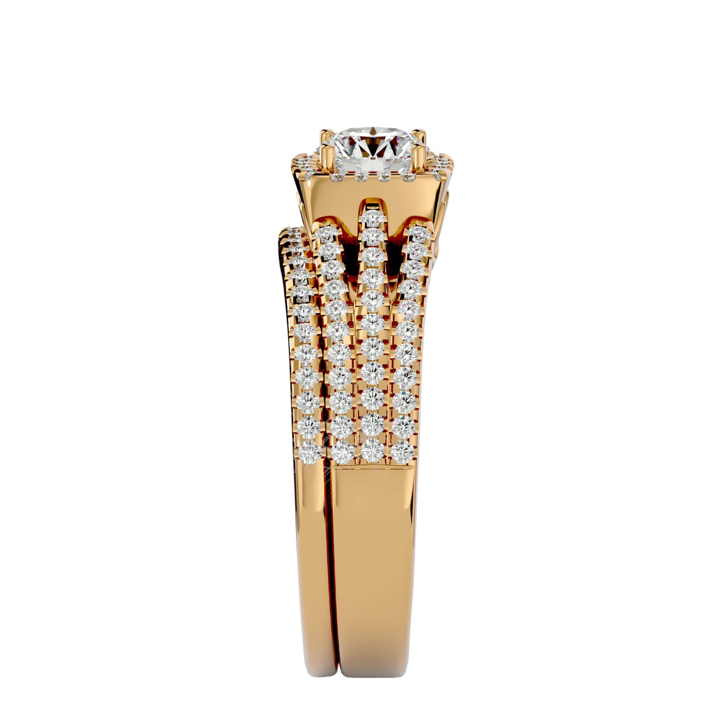 Lopaz halo engagement ring & matching band
