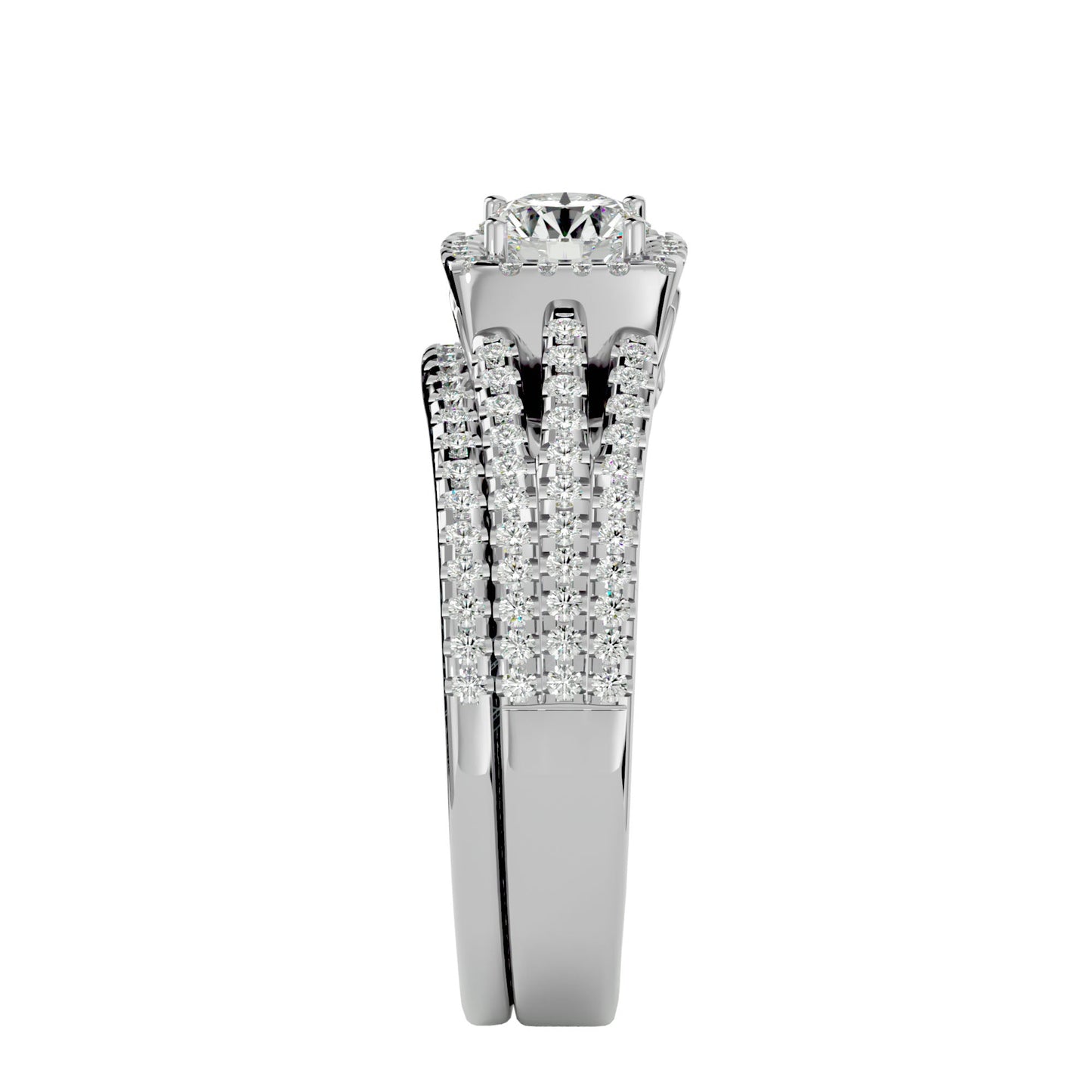 Lopaz halo engagement ring & matching band
